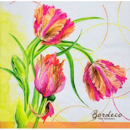 Serwetka do decoupage firmy HOME FASHION tulipany 33x33cm